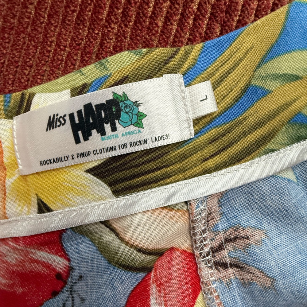 🌺 Miss Happ Rockabilly Pinup Hawaiian Circle Skirt - Picture 3 of 7